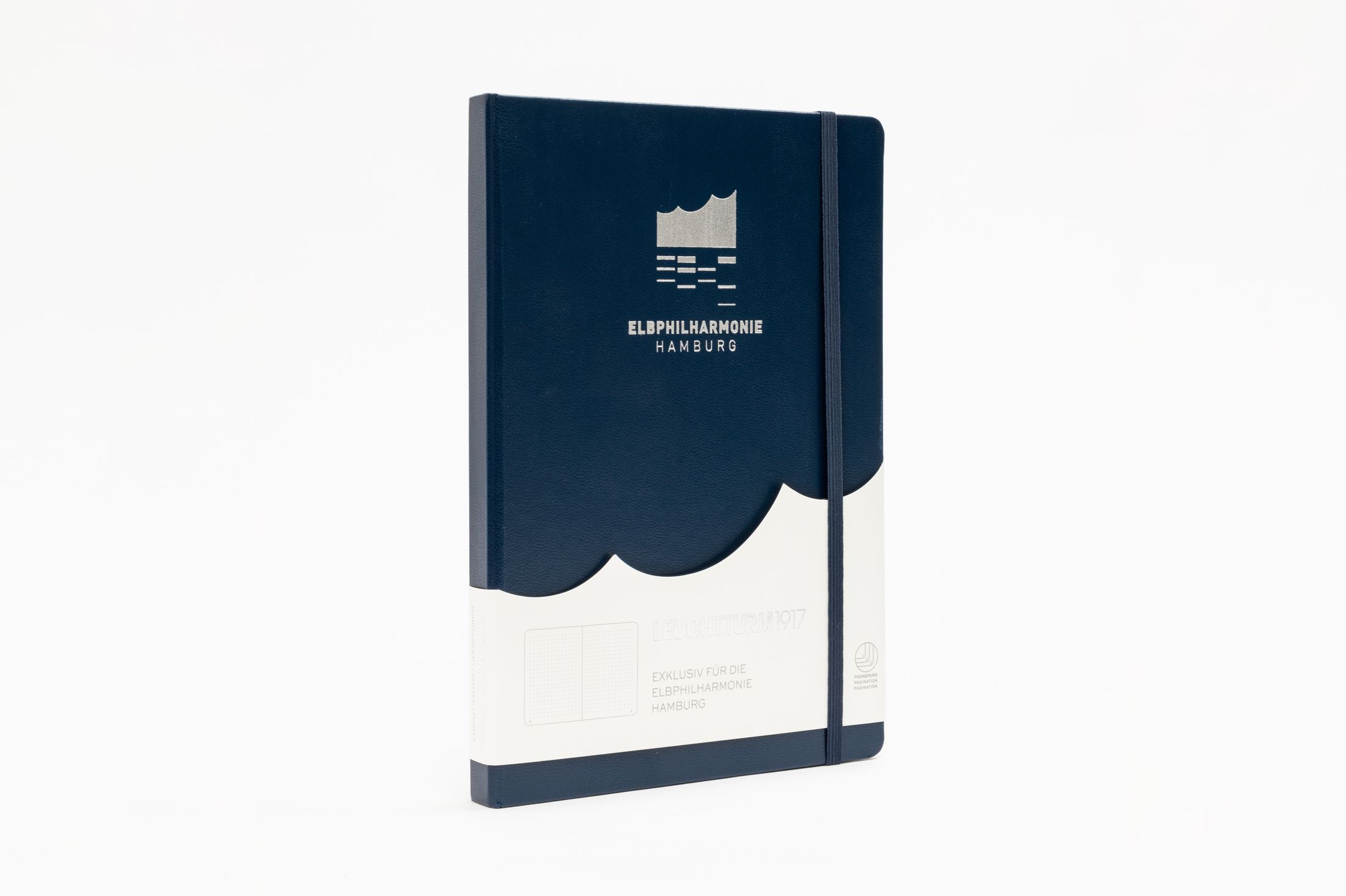 Product photo »Notebook A5 Blue-Silver Elbphilharmonie«