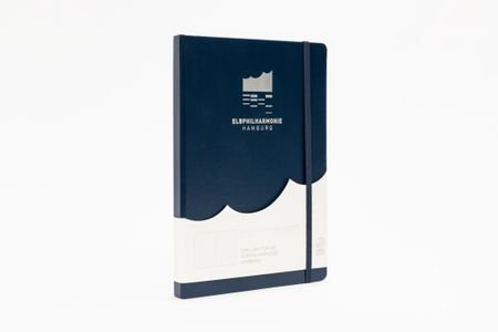 Produktabbildung »Notizbuch A5 Blau / Silber Elbphilharmonie«